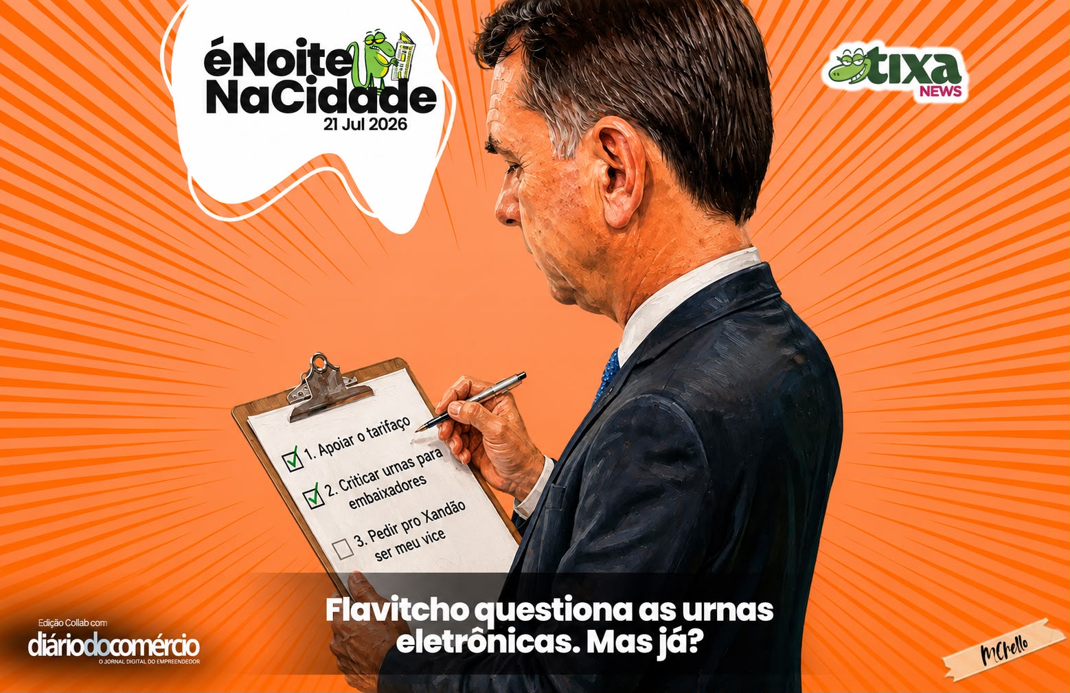 Flavitcho questiona as urnas eletrônicas. Mas já?